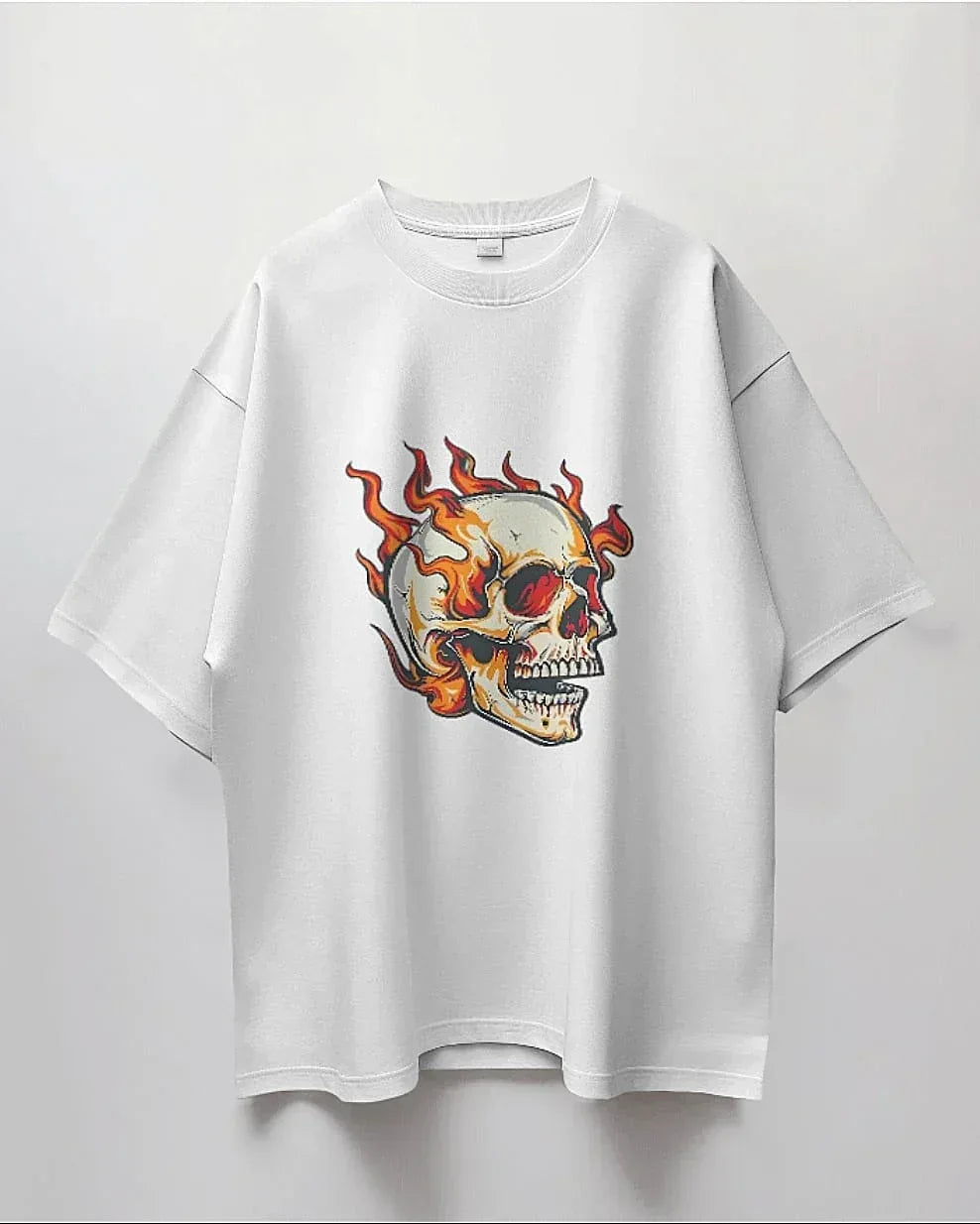 ghost-skull-on-fire-t-shirt - Viexta
