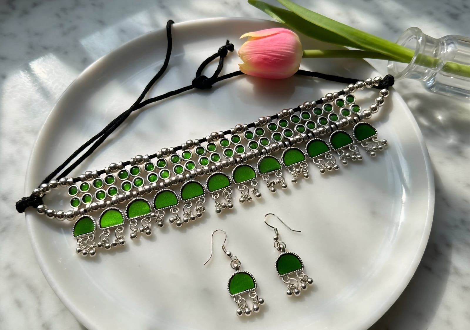 Choker Neckpiece with Earring set