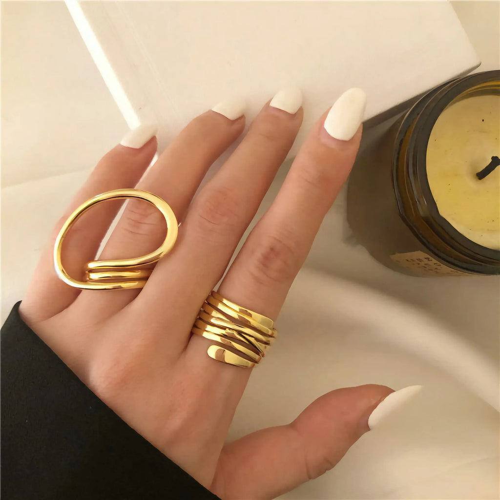 european-and-american-exaggerated-large-twist-ring-multilayer-ring - Viexta