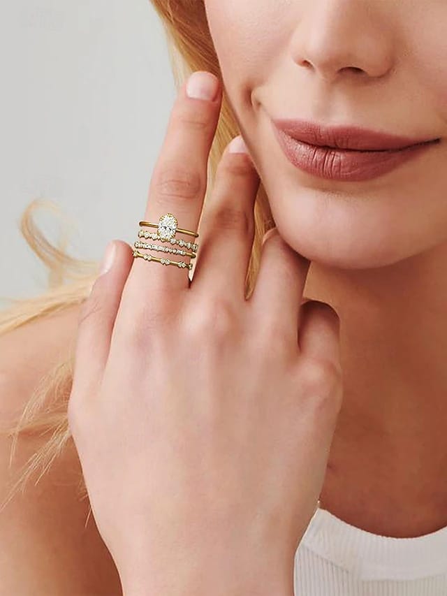 14k Four-piece Ring Set