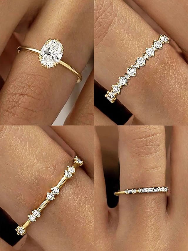 14k Four-piece Ring Set