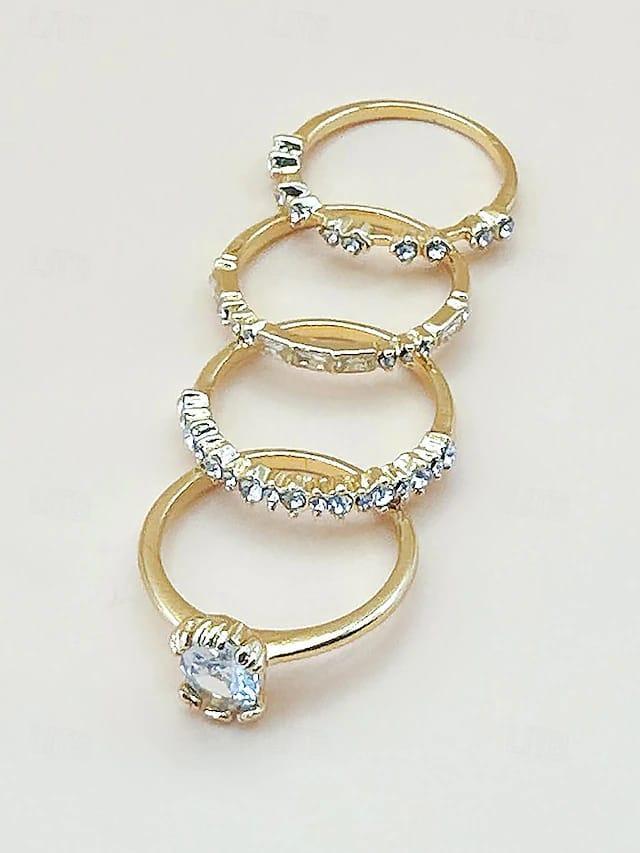 14k Four-piece Ring Set - Viexta