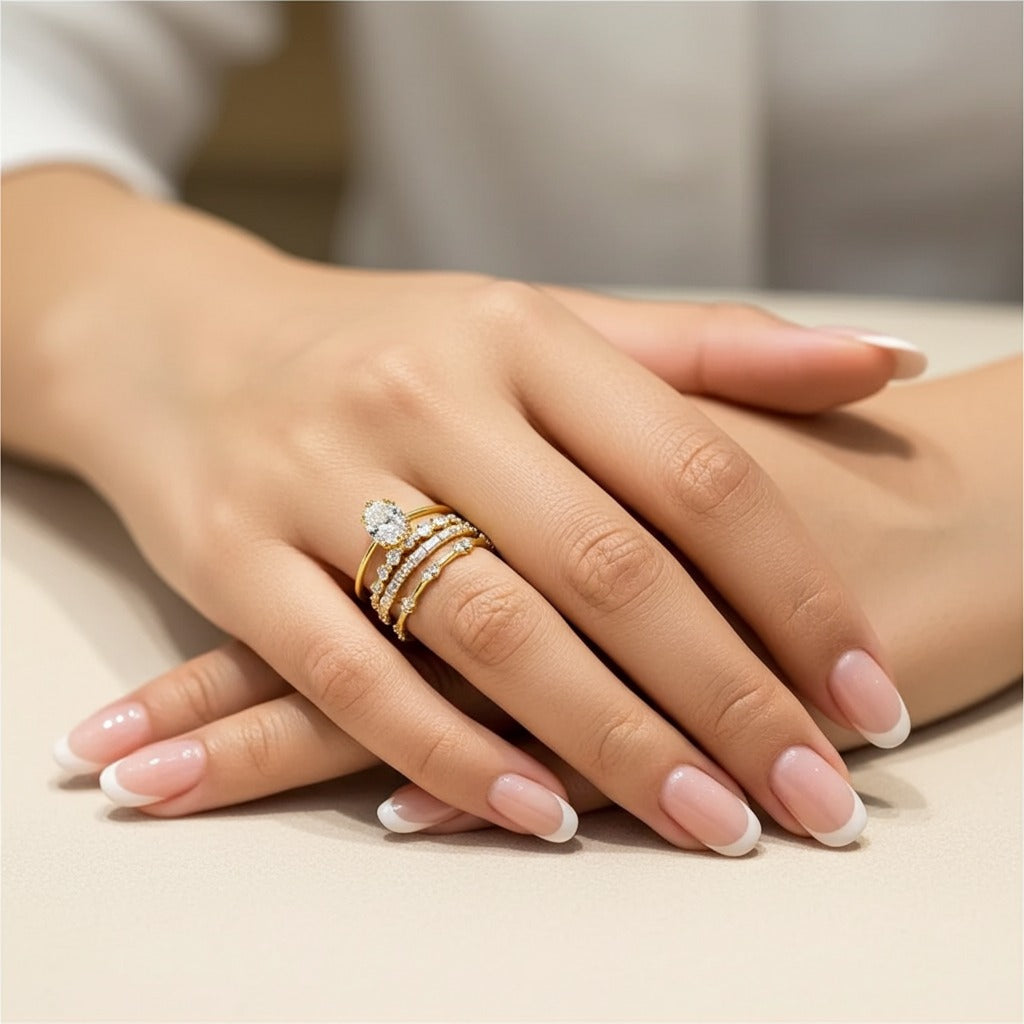 14k Four-piece Ring Set