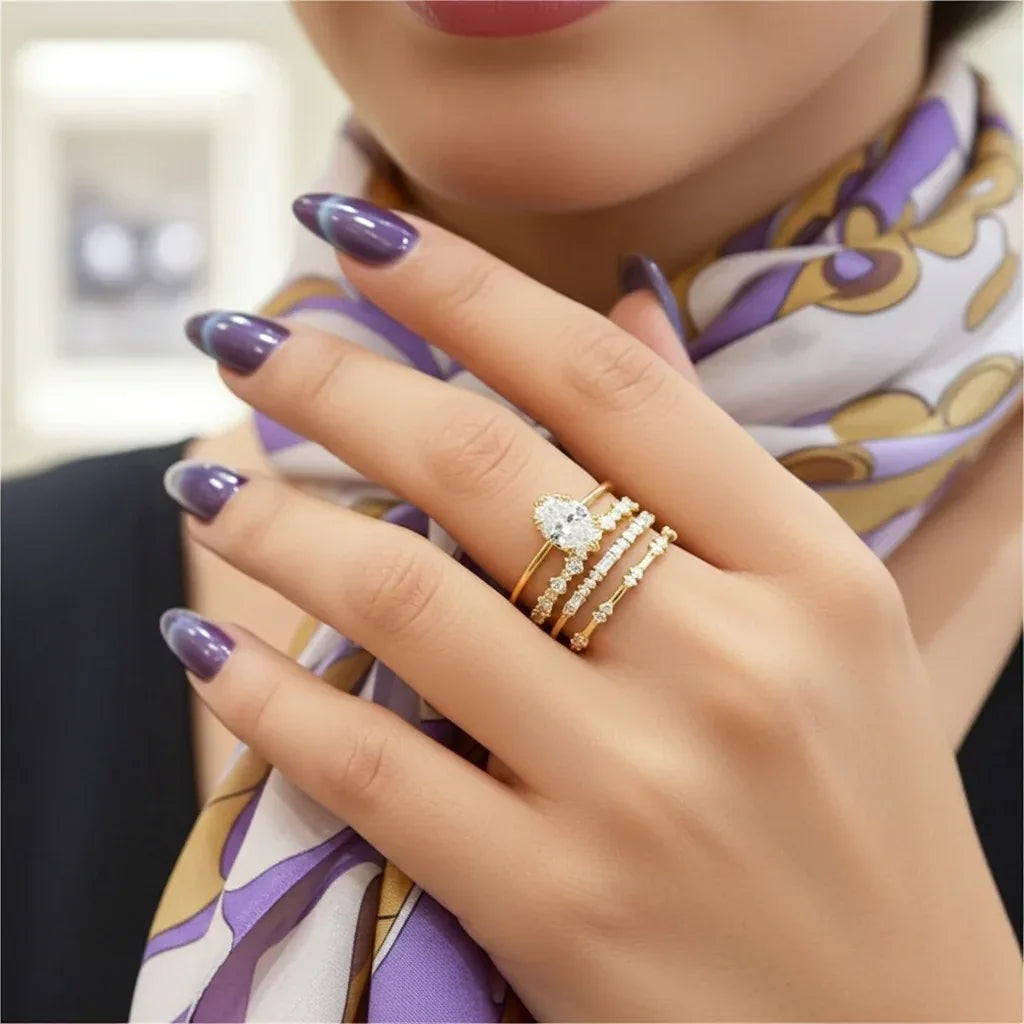 14k Four-piece Ring Set