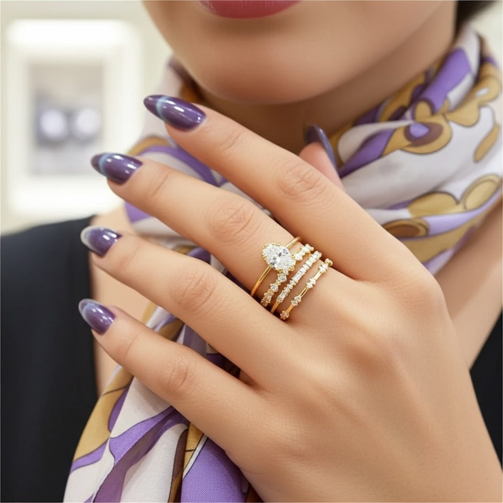 14k Four-piece Ring Set