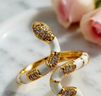 Rhinestone snake shaped ring