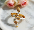 Rhinestone snake shaped ring