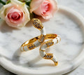 Rhinestone snake shaped ring