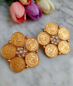 Victorian-coin brass earring