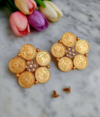 Victorian-coin brass earring