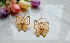 Butterfly brass earring