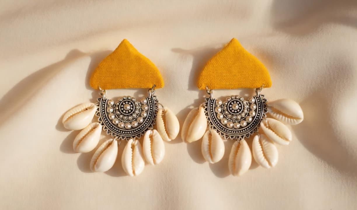 Fabric Shell Earrings