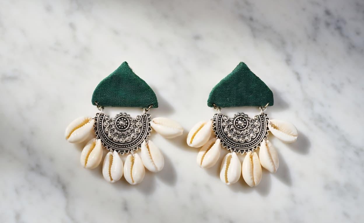 Fabric Shell Earrings