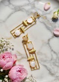 MOP studded Brass Earring