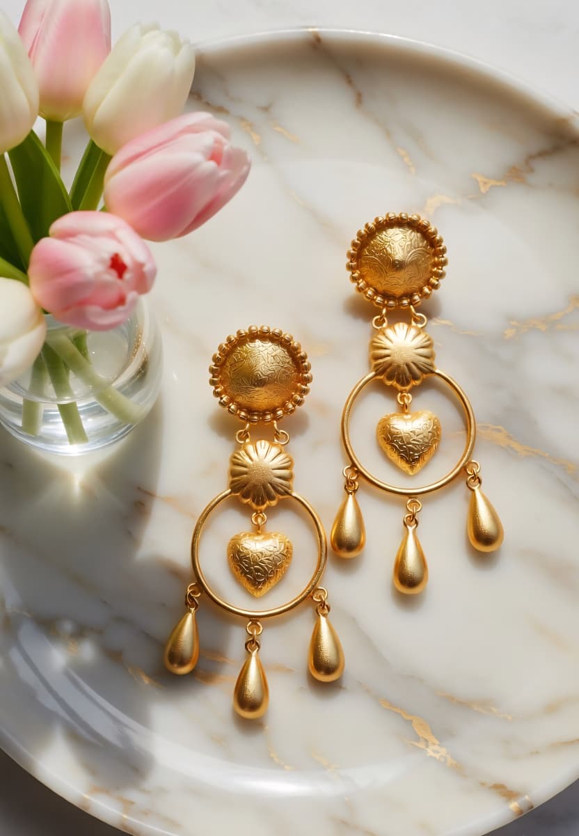 Golden Heart-Danglers