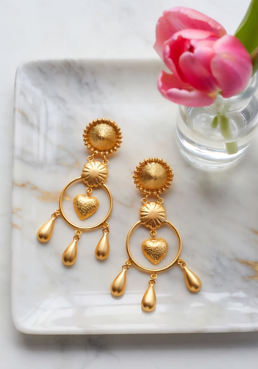 Golden Heart-Danglers