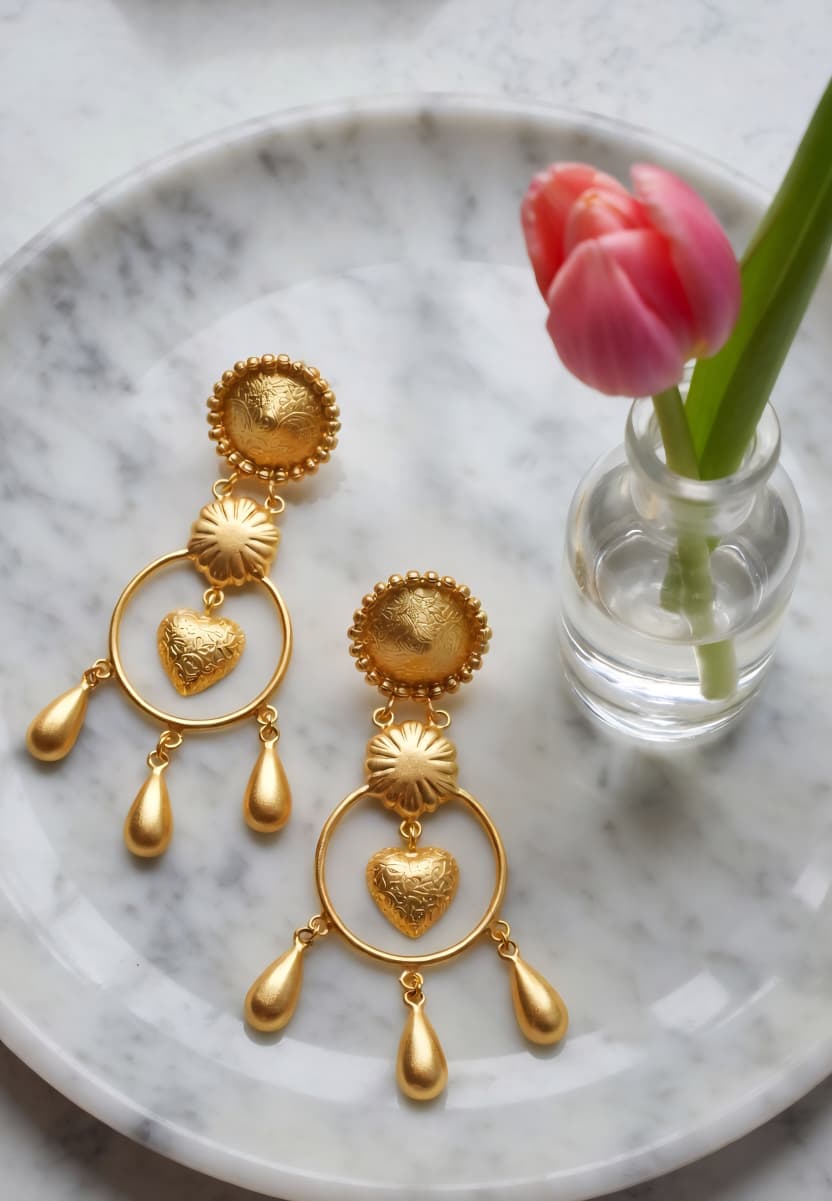 Golden Heart-Danglers