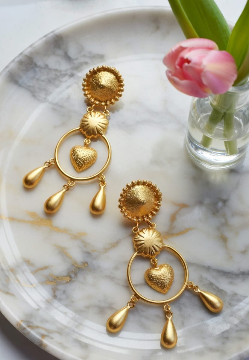 Golden Heart-Danglers