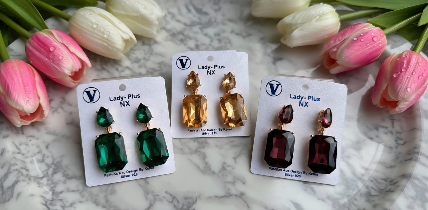 Korean Studded Drop Earrings