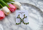 Crescent Korean glass earring