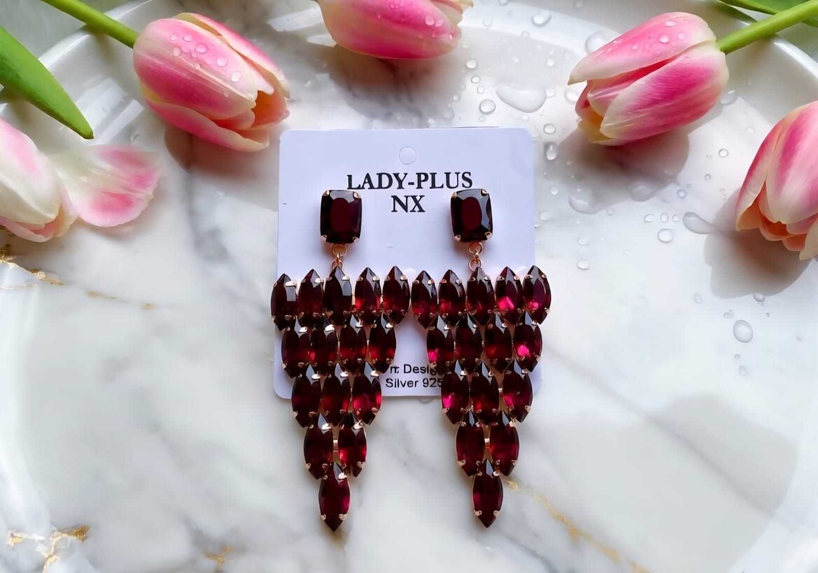 Glass Stone Earrings