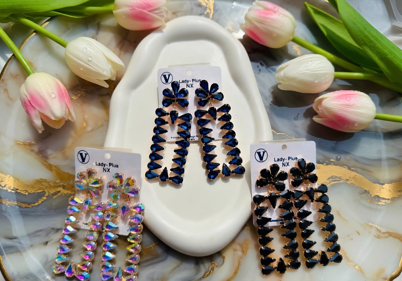 Long Drop Korean Stone Danglers