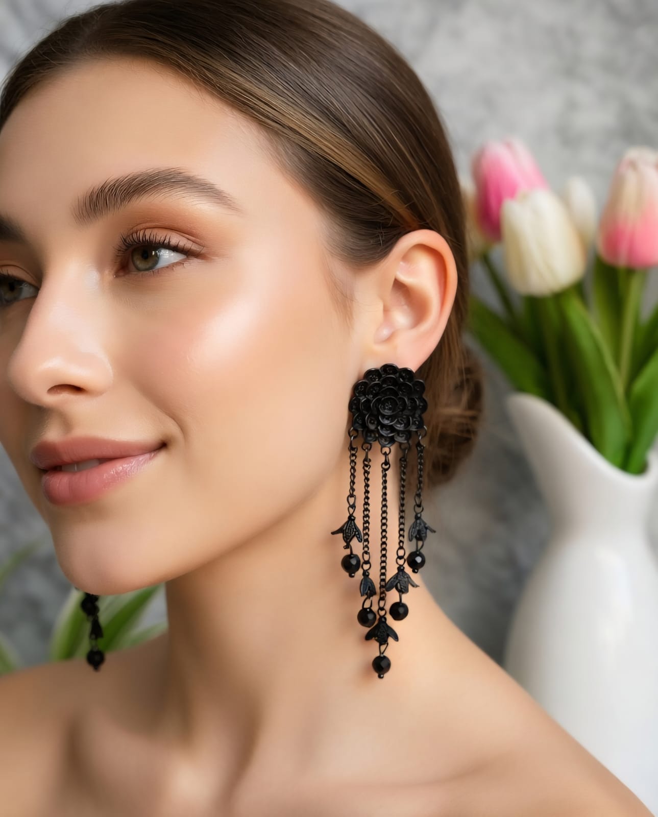 Black Tassel Jhumka