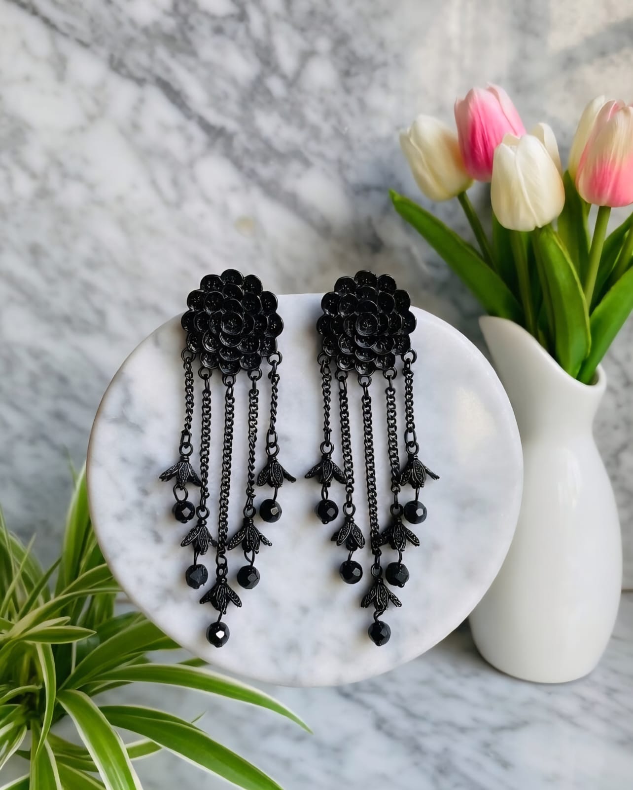 Black Tassel Jhumka