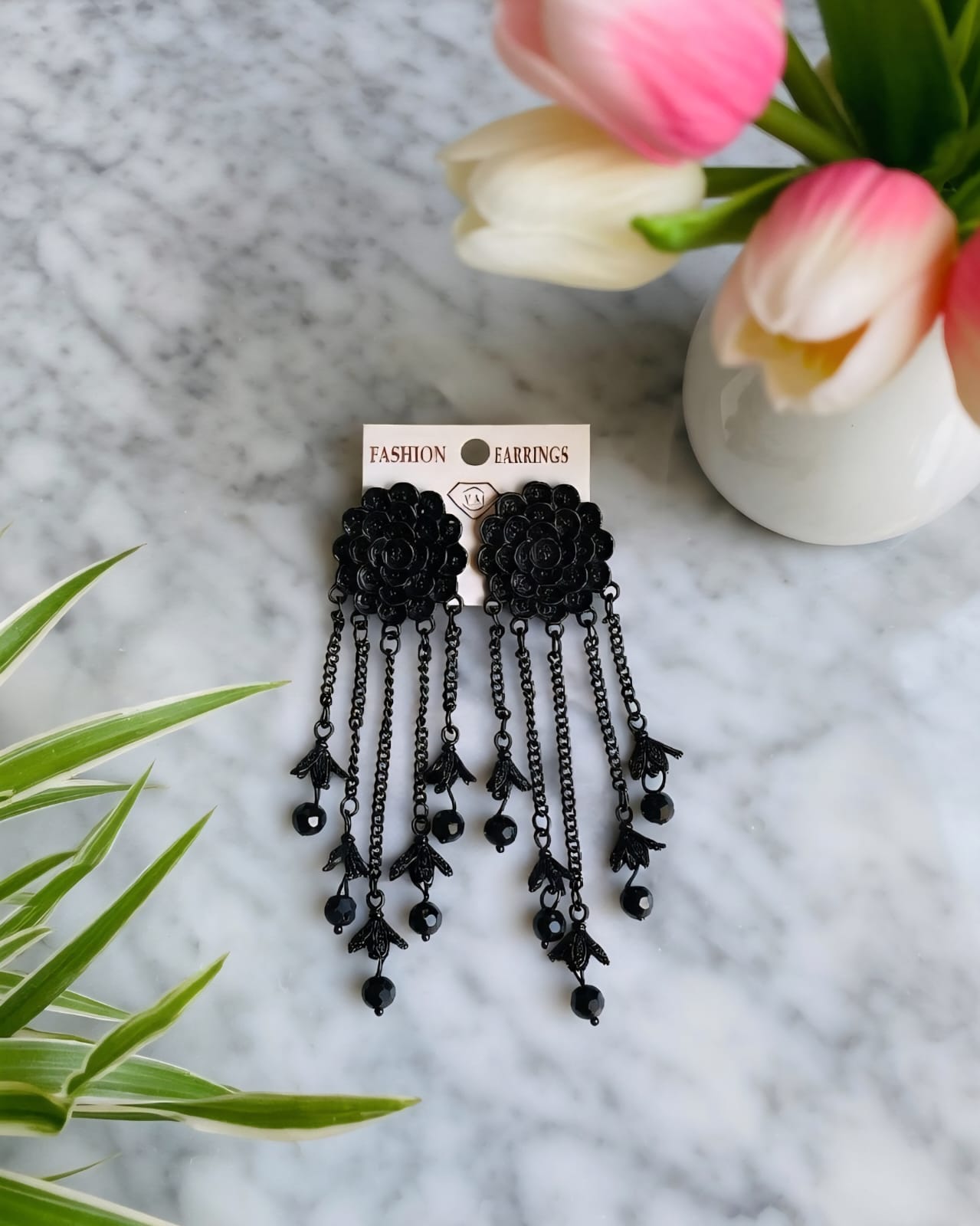 Black Tassel Jhumka