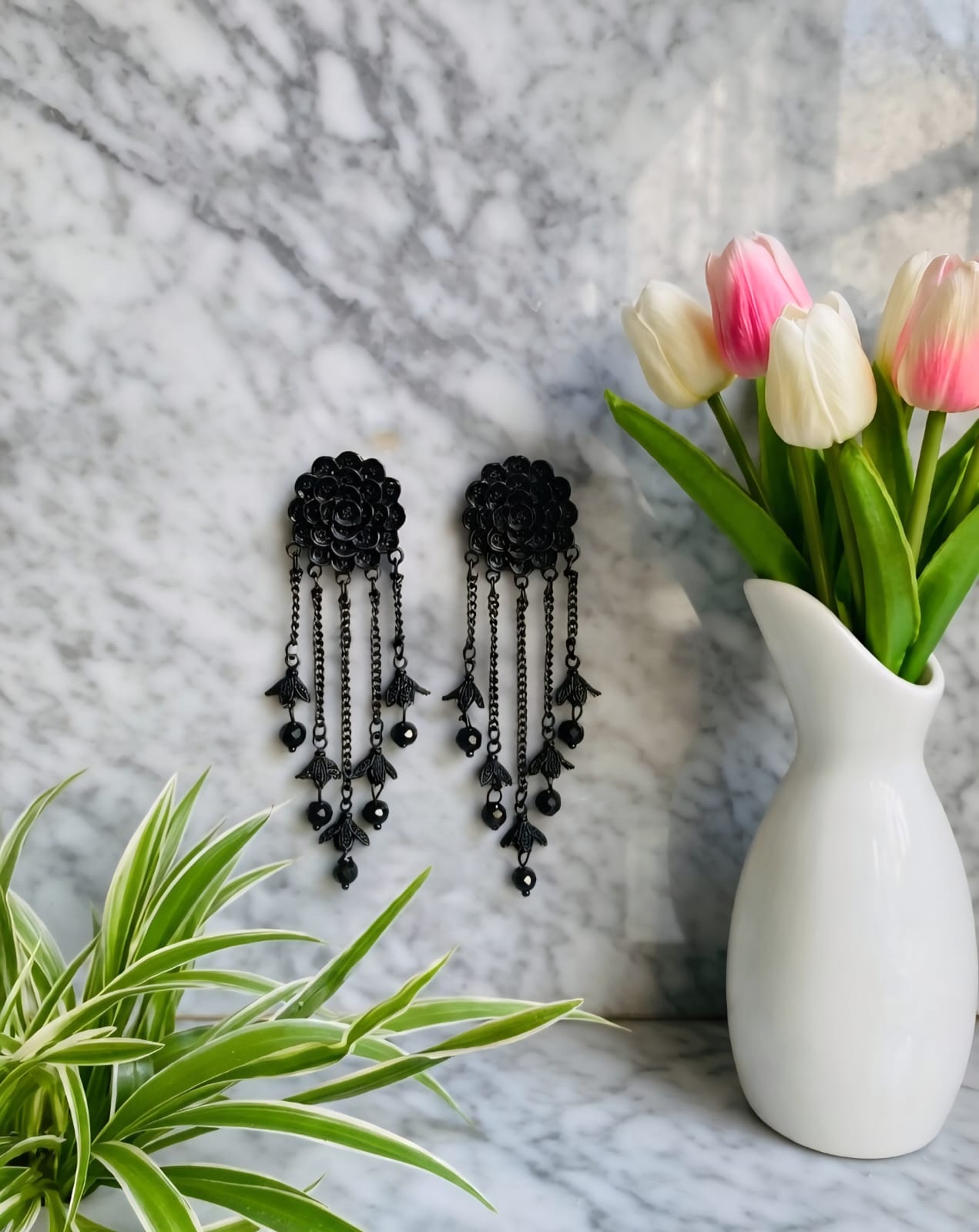 Black Tassel Jhumka