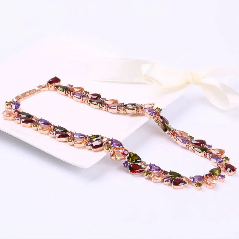 bride-zircon-necklace-and-earring-set - Viexta