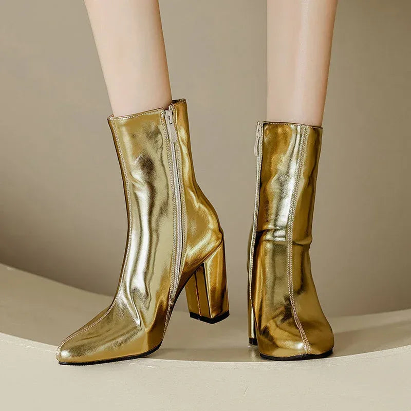 High Heel Zipper Boots - Viexta