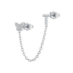 Women's Zircon Butterfly Alphabet One Piece Stud Earrings - Viexta