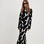 Long Sleeve Women's Knitted Foreign Trade Sweater Long Dress - Viexta