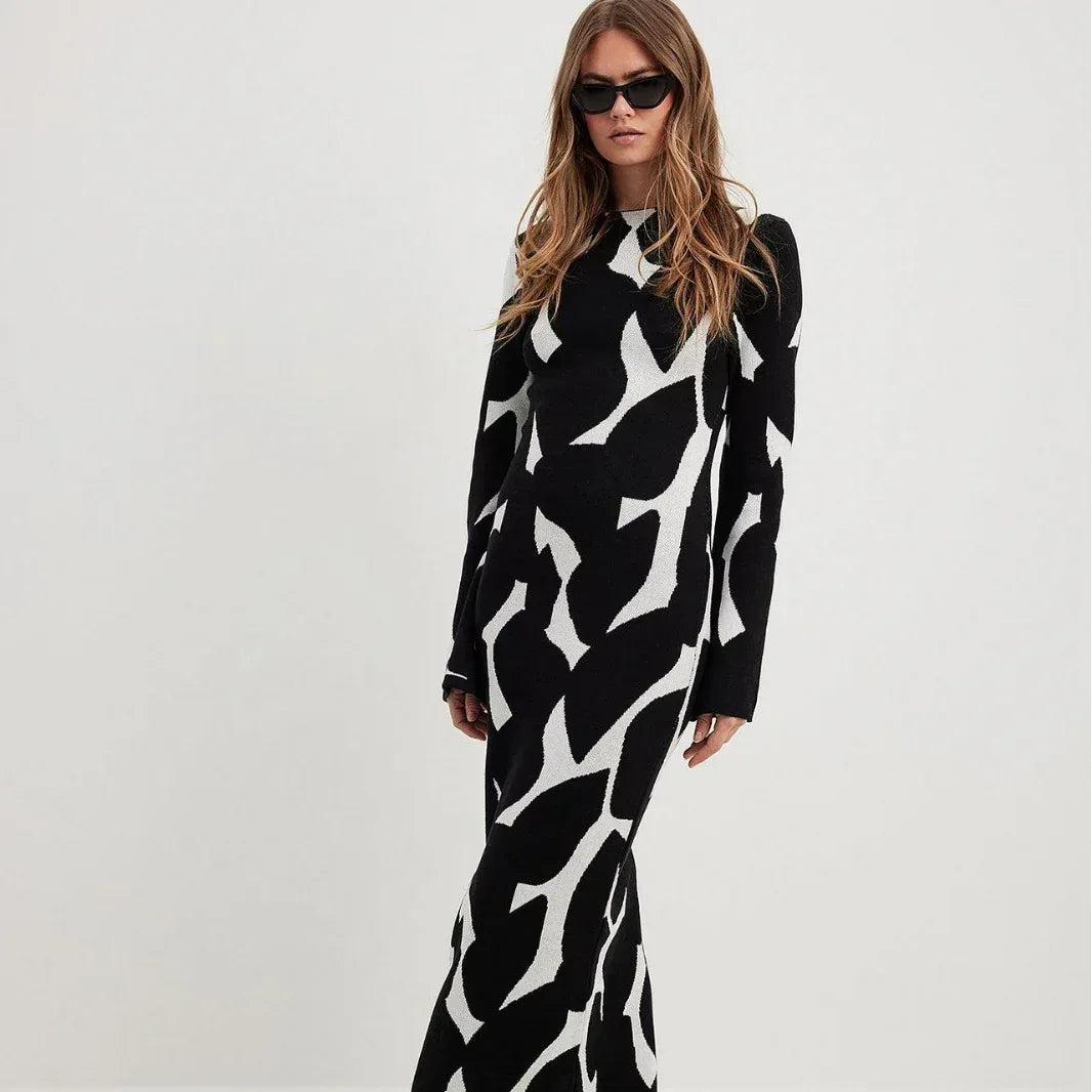 Long Sleeve Women's Knitted Foreign Trade Sweater Long Dress - Viexta