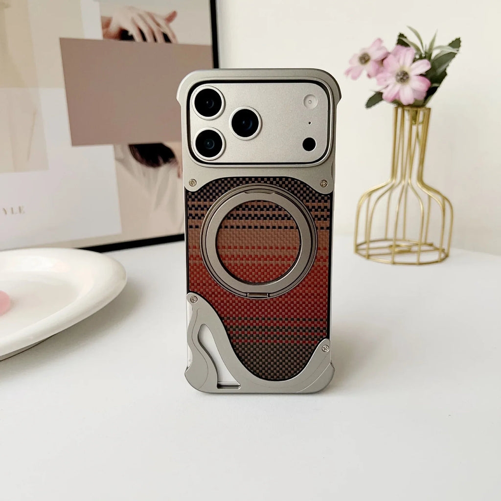 Metal Magnetic Mount Carbon Fiber iProtective Case
