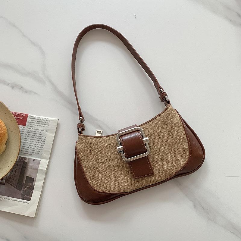 Underarm Stitching Baguette Bag