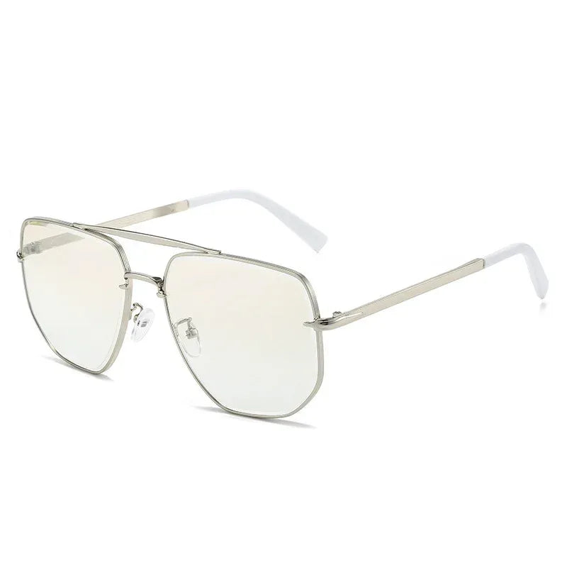 Fashion Square Metal Double Beam Sun Glasses - Viexta