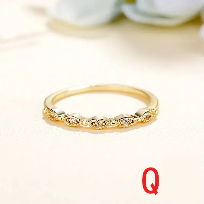 18k Inlaid Zircon Ring - Viexta