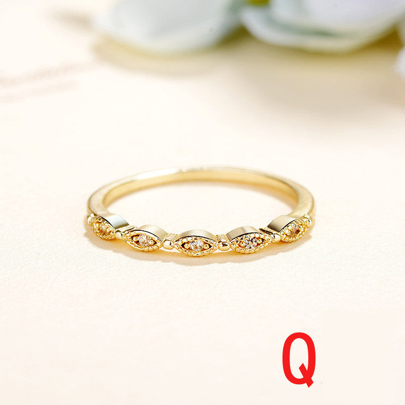 18k Inlaid Zircon Ring