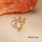 Stainless Steel Zircon Ring For Women