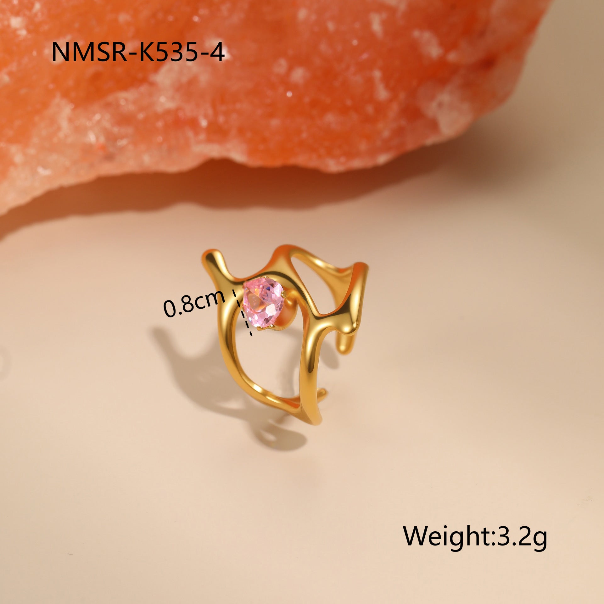 Stainless Steel Zircon Ring For Women