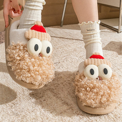 Cartoon Bearded Santa Claus Slippers