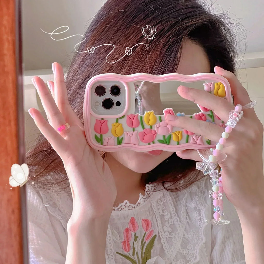 wavy-edge-full-version-tulip-mirror-iphone-case - Viexta