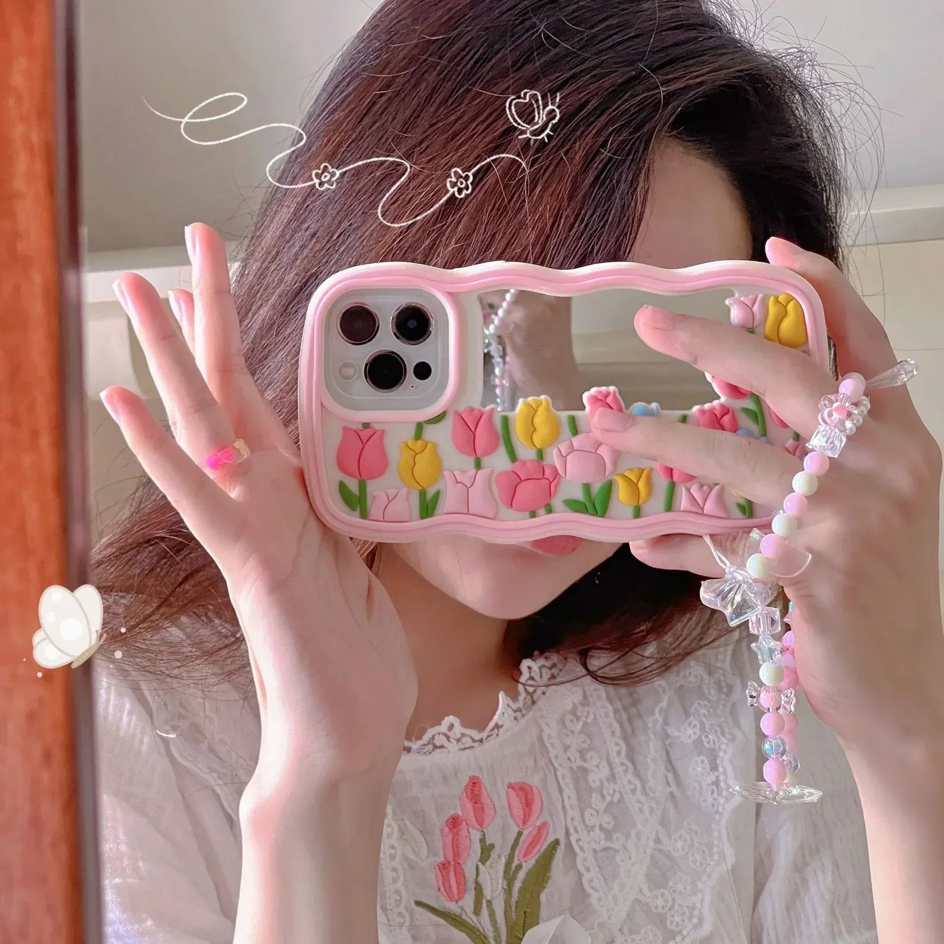 wavy-edge-full-version-tulip-mirror-iphone-case - Viexta