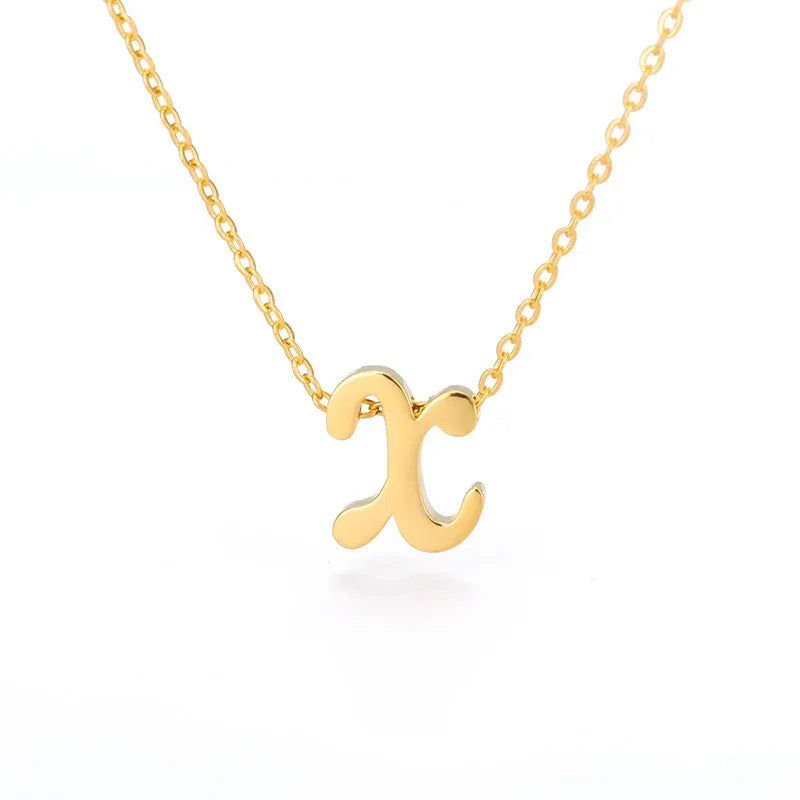 Small Letter Hollow Stainless Necklace - Viexta