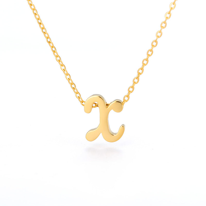 Small Letter Hollow Stainless Necklace