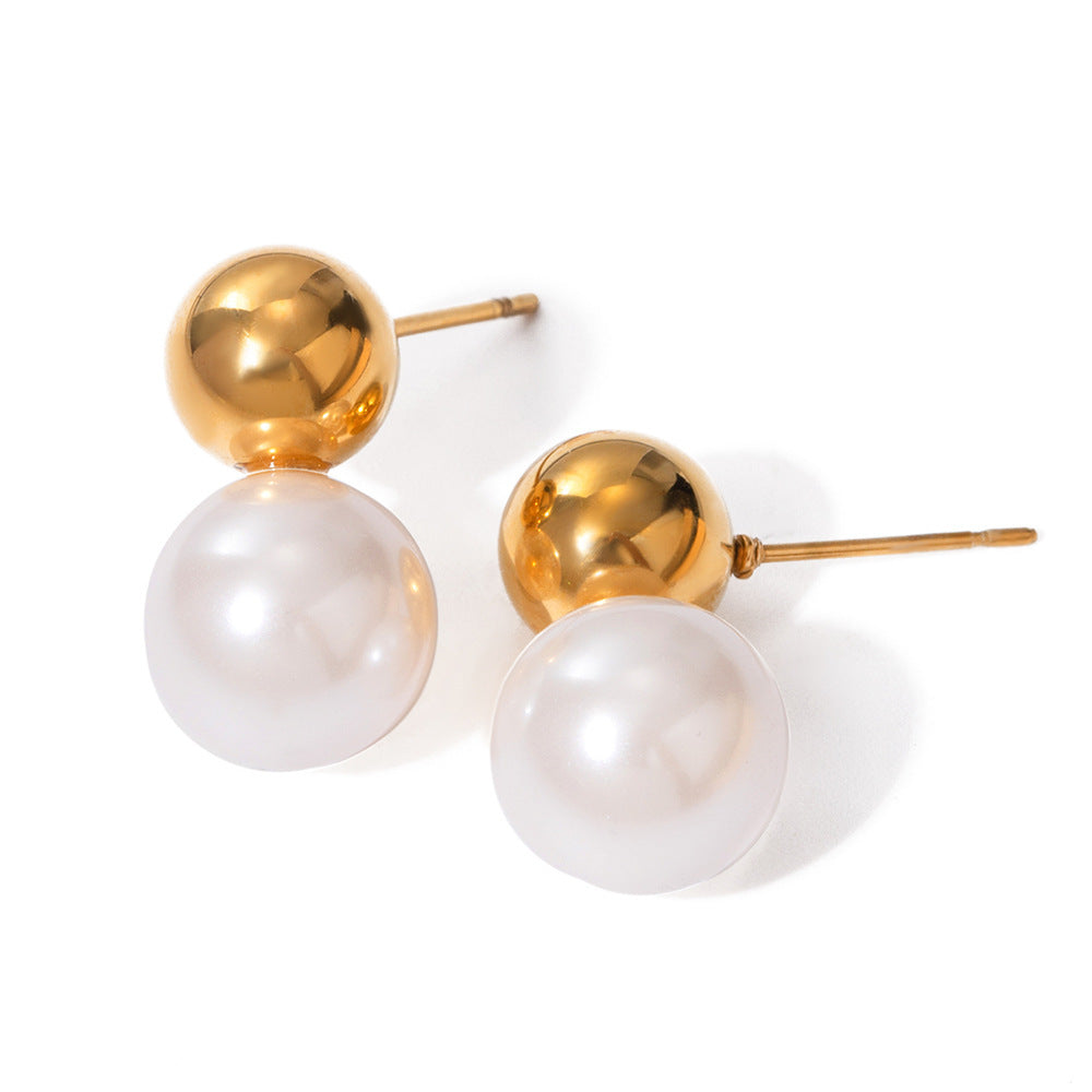 Nautica Dome Pearl Earrings