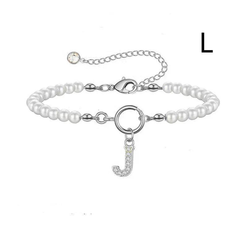 6mm Pearl Bracelet Buckle Letter - Viexta