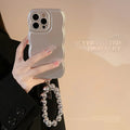 Niche Metal Silver Bracelet Electroplating Bracket iPhone Case - Viexta